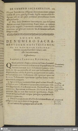 Locus XIV. De Numero Sacramentorum Novi Testamenti