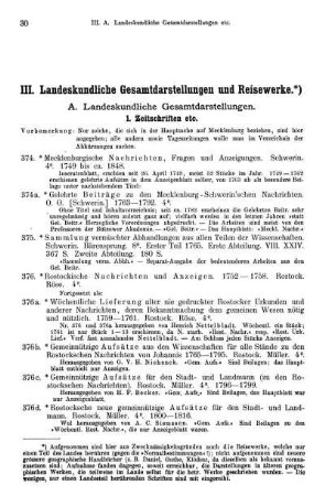 III. Landeskundliche Gesamtdarstellungen und Reisewerke.