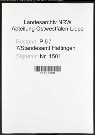 Sterberegister Standesamt Hattingen
