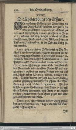 XXXIX. Die Cyriacsburg bey Erffurt