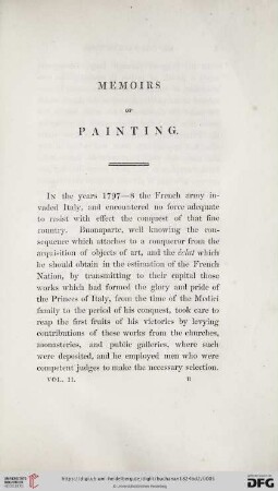 Memoirs of painting