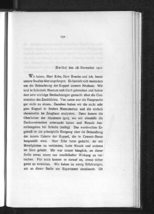 [Berlin] den 28. November 1911