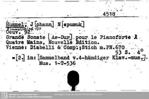 Hummel, Johann Nepumuk, Grande Sonate