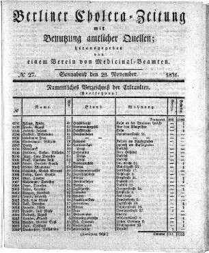 No. 27, 26. November 1831