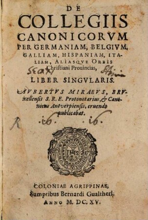 Collegia Canonicorum per Germaniam ...