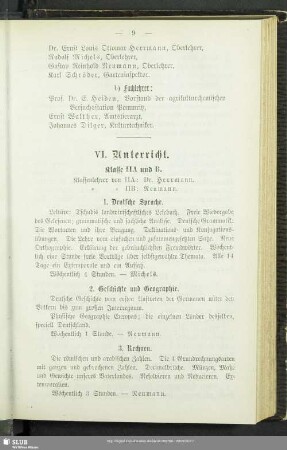 VI. Unterricht