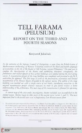 17: Tell Farama (Pelusium) : report on the third and fourth seasons