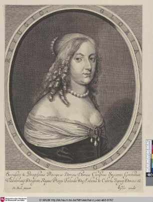 [Christina von Schweden im Oval nach rechts]