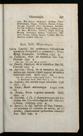 847-879, Sect. XIX. Mineralogia