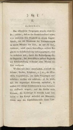 II. Schönheit.