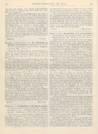 464-465 [Rezension] Resch, Alfred, Die Logia Jesu. Nach dem griechischen und hebräischen Text wiederhergestellt. Ein Versuch