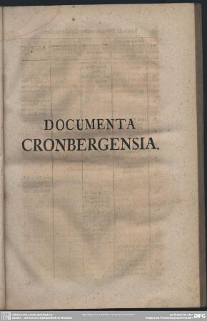 Documenta Cronobergensia