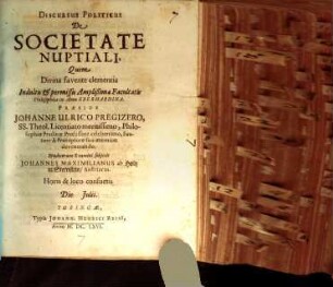 Discursus politicus de societate nuptiali