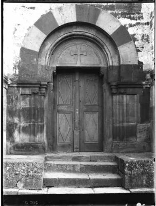 Bronnbach Kloster Klosterkirche (1157-1222) Westfassade nördliches Portal