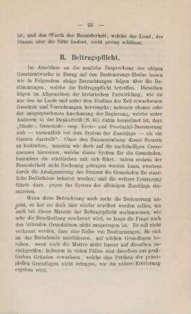B. Beitragspflicht.