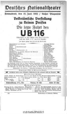 Die letzte Fahrt des U B 116
