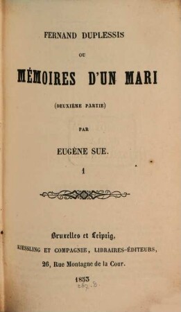 Fernand Duplessis ou mémoires d'un mari, 2,1