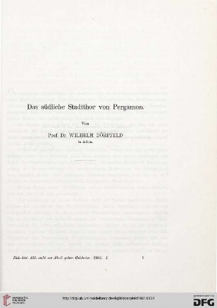 Das südliche Stadtthor von Pergamon