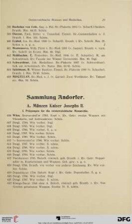 Sammlung Andorfer (Nr. 606-3669)