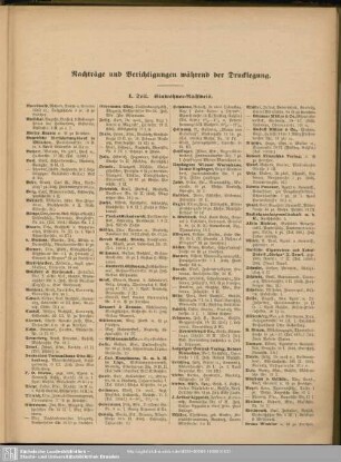 Nachträge und Berichtigungen während der Drucklegung