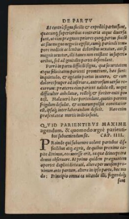 Quid Parientibus Maxime agendum ... Cap. IIII.
