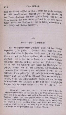 III. Maurerischer Atheismus.