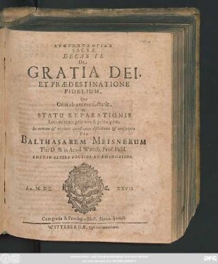 2: De Gratia Dei, Et Praedestinatione Fidelium ...