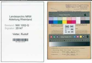 Entnazifizierung Rudolf Vetter, geb. 06.12.1915 (Haendler)