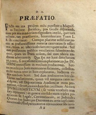 Dispvtatio inavgvralis de decreto interimistico, Nostris Interims-Mittel