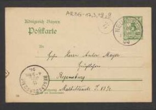 Brief von Wilhelm Gugler an Anton Mayer