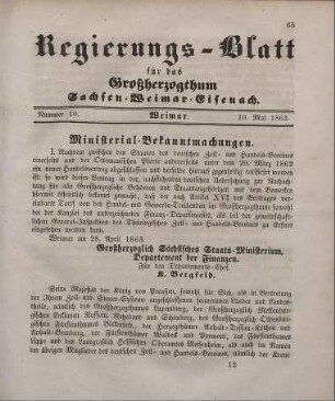 Nr. 10 : 10. Mai 1863