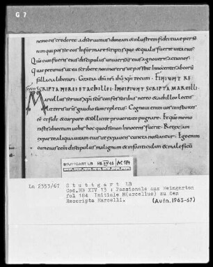 Passionale de Tempore — Initiale M(arcellus), Folio 184recto