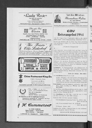 EBV Reiseangebot 1984