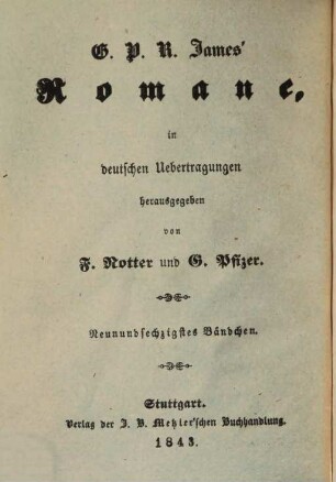 G. P. R. James' Romane, 69. Der falsche Erbe ; 5