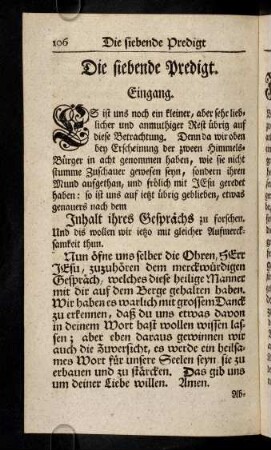 106-122, Die siebende Predigt