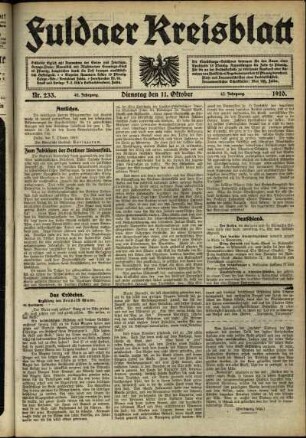 Ausgabe vom Dienstag, den 11. Oktober 1910.