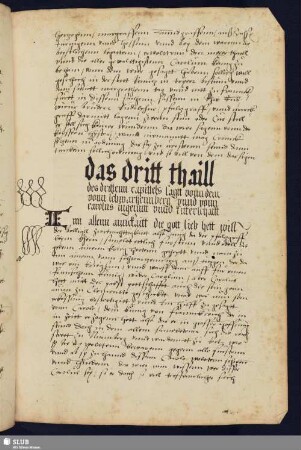 das dritt capittell sagtt vonn denn von schwarzennberg vnnd von carolus iugentt vnnd ritterschaftt