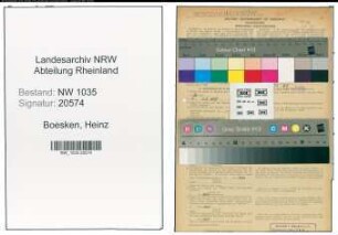 Entnazifizierung Heinz Boesken , geb. 05.05.1905 (Bergmann)