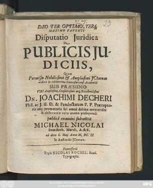 Disputatio Iuridica De Publiciis Iudiciis