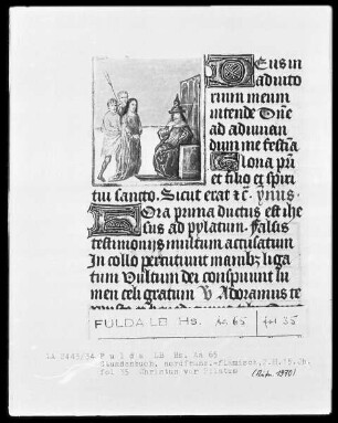 Stundenbuch, ad usum Romanum — Christus vor Kaiphas, Folio 35recto
