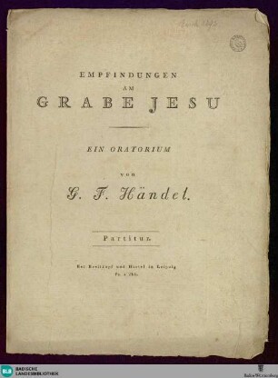 Empfindungen am Grabe Jesu : ein Oratorium