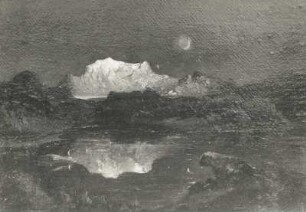 Hohe Söle im Alpenglühn : Hohe Söle im Alpenglühn. Ölgemälde; 19 x 24 cm (um 1850; C. Rottmann)