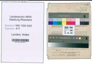 Entnazifizierung Walter Landers , geb. 15.10.1920 (Laborant)