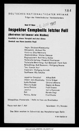 Inspektor Campbells letzter Fall (Heiraten ist immer ein Risiko)