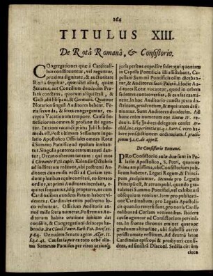 Titulus XIII. De Rota Romana, & Consistorio