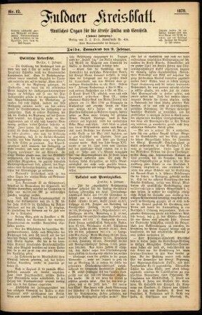 Ausgabe vom Samstag, den 09. Februar 1878.