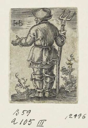 Bauer mit Mistgabel