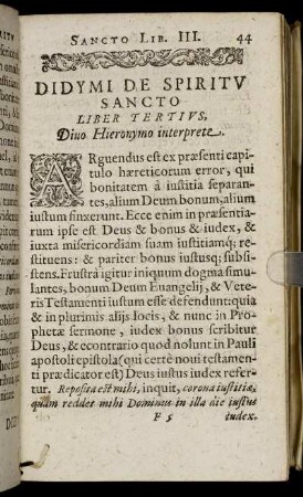 Liber Tertius, Diuo Hieronymo interprete.