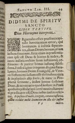 Liber Tertius, Diuo Hieronymo interprete.