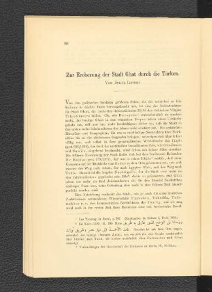 Zur Eroberung der Stadt Ghat durch die Türken